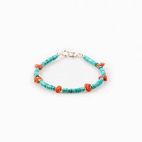 Bracelet turquoise et corail 
