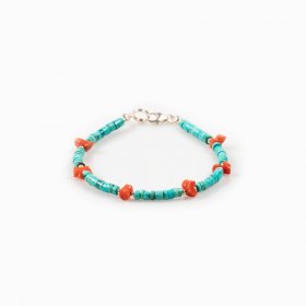 Bracelet turquoise et corail 