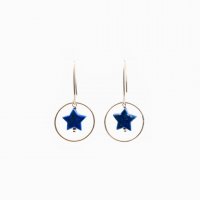Boucles d'oreilles étoile en lapis-lazuli 
