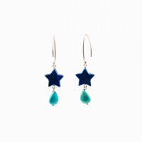 Boucles d'oreilles lapis-lazuli et turquoise 