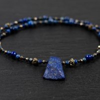 Collier homme lapis-lazuli et pyrite 